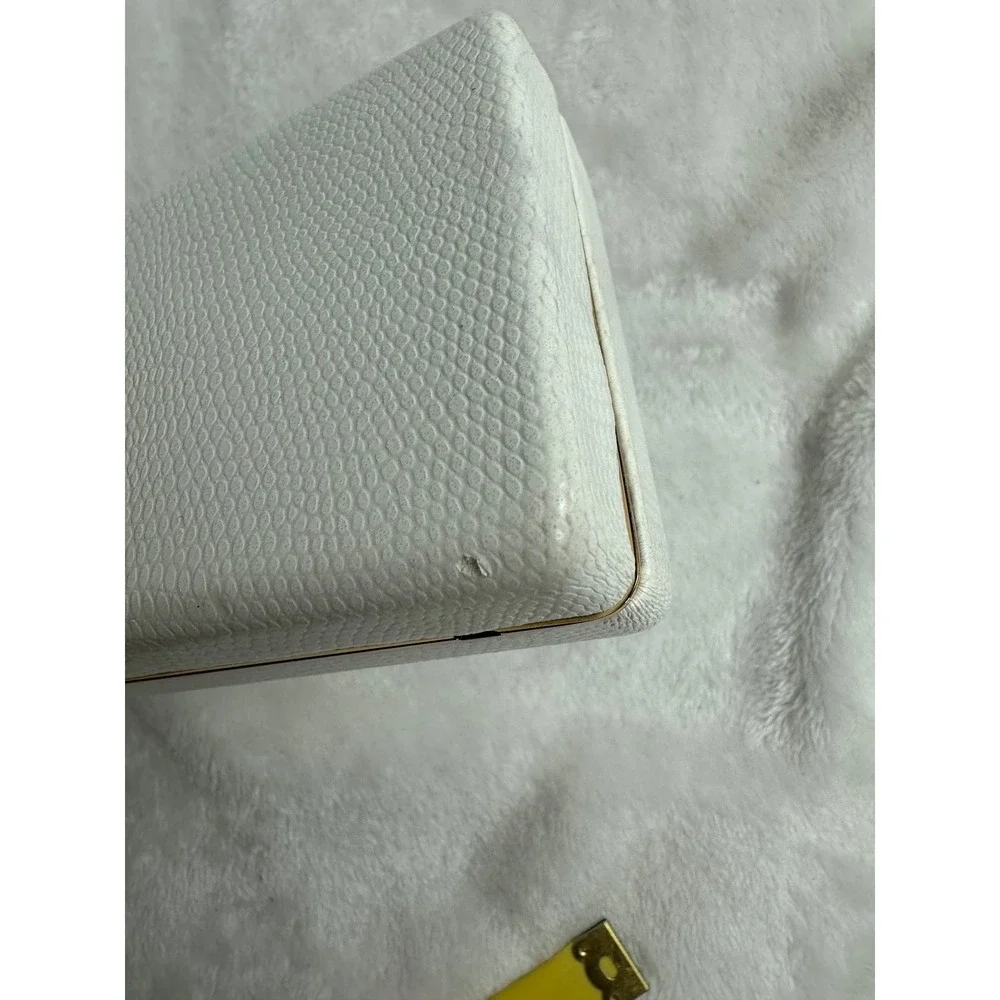 Unbranded Evening Bag Women White Good Faux Snakeskin Rhinestone Clasp Clutch